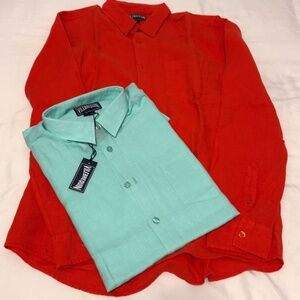Set of 2 Vilebrequin Linen Shirts - LARGE - NEW